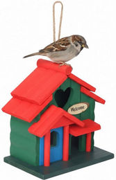 Relaxdays Vogelhaus aus Holz im Landhausstil bunt – Bild 1 von 5