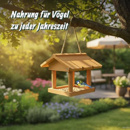 Relaxdays Vogelhaus aus Holz in Orange zum Aufhängen für Garten und Balkon – Bild 1 von 6