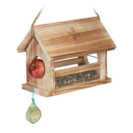 Relaxdays Vogelhaus aus Holz mit FSC Zertifikat in Natur Braun – Bild 1 von 13