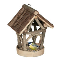 Produktbild von Relaxdays Vogelhaus aus Holz zum Aufhängen für den Garten in Natur Braun