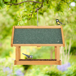 Relaxdays Vogelhaus aus Holz zum Aufhängen in Naturfarben – Bild 1 von 12