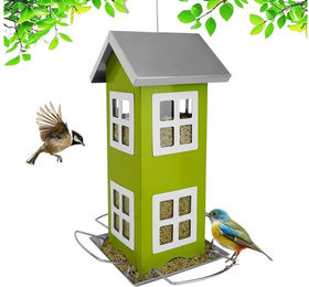 relaxdays Vogelhaus aus Metall zum Aufhängen in Grün – Bild 1 von 5