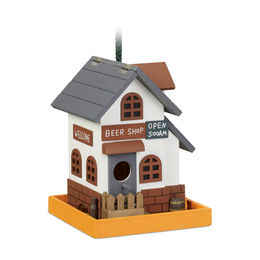 Relaxdays Vogelhaus Deko aus Holz mit Klappdach bunt – Bild 1 von 13