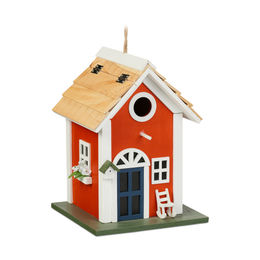 Relaxdays Vogelhaus Deko im Landhausstil aus Holz bunt – Bild 1 von 13