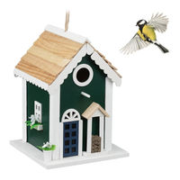 Produktbild von Relaxdays Vogelhaus Landhaus Nistkasten aus Holz für Wildvögel Mehrfarbig