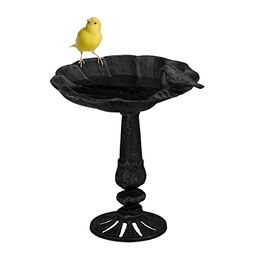 Relaxdays Vogeltränke aus Gusseisen als Vogelbad mit Ständer Schwarz 18 cm - 1 Stk. – Bild 1 von 6