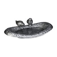 Produktbild von Relaxdays Vogeltränke aus Gusseisen als Vogelbad und Futterstelle in Silber