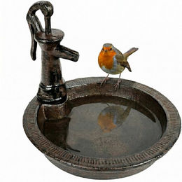 Relaxdays Vogeltränke aus Gusseisen in Braun – Bild 1 von 5