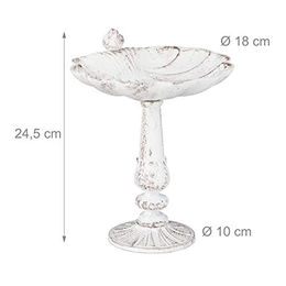 Relaxdays Vogeltränke aus Gusseisen in Weiß – Bild 1 von 4