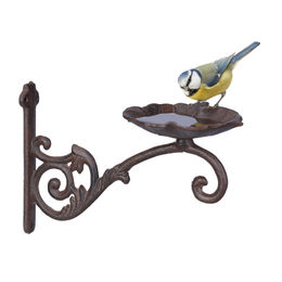 Relaxdays Vogeltränke und Vogelfutterschale aus Metall in Braun im Antik-Design – Bild 1 von 7
