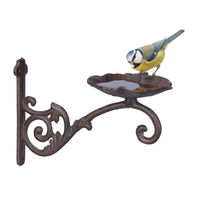 Produktbild von Relaxdays Vogeltränke und Vogelfutterschale aus Metall in Braun im Antik-Design