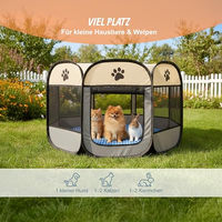 Produktbild von Relaxdays Welpenlaufstall faltbar aus Polyester für Hund und Welpen, mehrfarbig, wasserabweisend