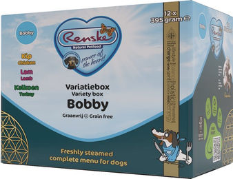 Renske Frischfleisch-Futter Mix-Box Hundefutter Getreidefrei und Glutenfrei Huhn Lamm Pute 12 x 395 g – Bild 1 von 2