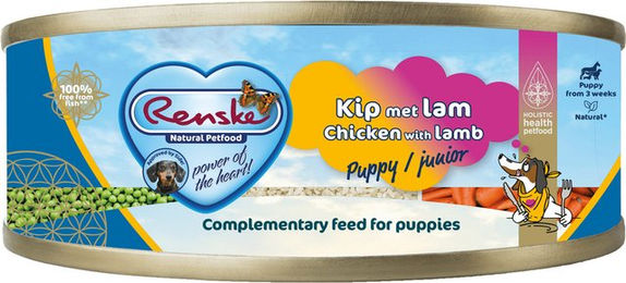 Renske Hundefutter Welpe Huhn mit Lamm Dose 24 x 95 g – Bild 1 von 2