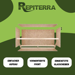 Repiterra Holzterrarium mit Seitenbelüftung aus OSB in Braun 100x60x50 cm – Bild 1 von 5