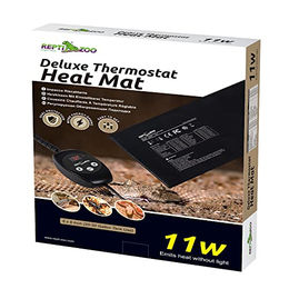 Repti Zoo Deluxe Heizmatte mit Thermostat 11 Watt 15x 20cm Schwarz – Bild 1 von 9
