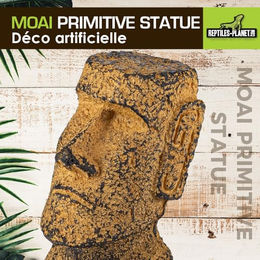 Reptiles Planet Moai Primitive Statue aus Kunstharz für Echsen in Braun und Bunt 8,5cm x 8,5cm x 20,5cm – Bild 1 von 9