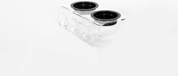 Produktbild von ReptiZoo Futterhalter doppelt für Reptilien Terrarium transparent aus Kunststoff mit Ansaugknöpfen