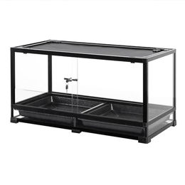 ReptiZoo Glas-Terrarium easyclean 90x45x45cm Schwarz Transparent – Bild 1 von 4