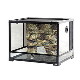ReptiZoo Glas-Terrarium für Echsen 60x45x45 cm Schwarz Transparent zerlegbar – Bild 1 von 9
