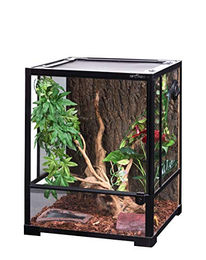 ReptiZoo Glas-Terrarium mit Schwenktüre schwarz transparent 45x45x60 cm zerlegbar – Bild 1 von 8