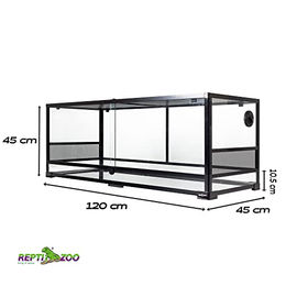 ReptiZoo Glas-Terrarium schwarz transparent 120x45x45 cm zerlegbar – Bild 1 von 8