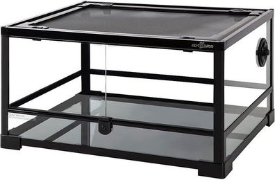 ReptiZoo Glasterrarium mit Schwenktür zerlegbar 60x45x32cm Schwarz Transparent – Bild 1 von 1