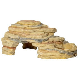 ReptiZoo Hideout 3in1 Unterschlupf Höhle für Reptilien aus Kunststoff in Beige und Gelb – Bild 1 von 4