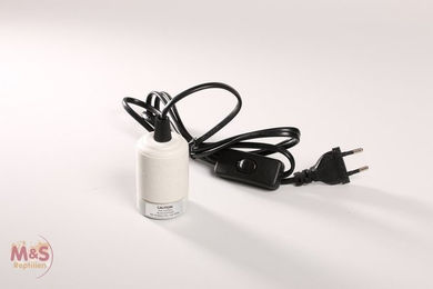 Produktbild von ReptiZoo Keramikfassung für Klemmhalterung mit E27 Fassung und 2m Kabel in Weiß