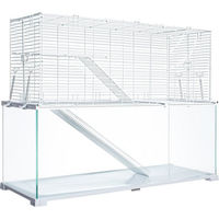 Produktbild von ReptiZoo Kleintierterrarium easyclean Nagerkäfig aus Glas in Weiß 76x 30x 58cm