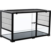 Produktbild von ReptiZoo Kleintierterrarium für Hamster mit Schiebetüren 80x 40x 45cm Schwarz