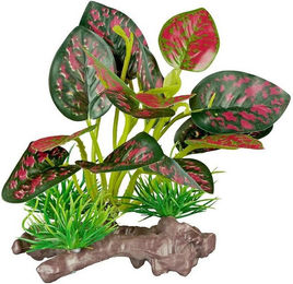 ReptiZoo Kunststoffpflanze Red Scindapsus Aureus Terrariendeko in Rot und Grün – Bild 1 von 1