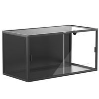 Produktbild von ReptiZoo Terrarium aus PC und PVC mit Glasschiebescheiben 122x61x61 cm Schwarz Transparent