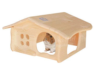 Resch Berghütte Matterhorn Kleintierunterkunft aus naturbelassenem Fichtenholz für Ratten, Degus und Meerschweinchen – Bild 1 von 5
