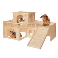 Produktbild von Resch Kaninchenschloss Nr. 36 Nagerhaus aus naturbelassenem Fichtenholz mit Turm und Treppe für Kaninchen und Meerschweinchen