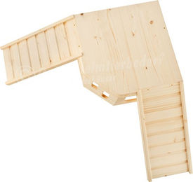 Resch Nagerecke XL Häuschen aus naturbelassenem Holz für Kaninchen Meerschweinchen und Degus – Bild 1 von 4