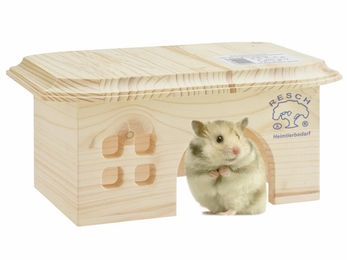 Resch Nagerhaus Hamster Bungalow aus naturbelassenem Fichtenholz für Hamster Maus und Ratte - 1 Stk. – Bild 1 von 3