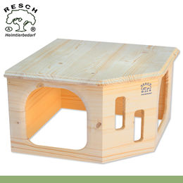 Resch Nagerhaus Nr. 33 Kaninchenecke aus naturbelassenem Massivholz für Kaninchen und Meerschweinchen Größe L - 1 Stk. – Bild 1 von 3