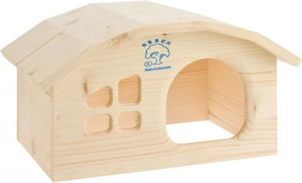 Resch Nagerhaus Wichtelhaus aus naturbelassenem Massivholz für Meerschweinchen Ratten Degus und Zwergkaninchen – Bild 1 von 4