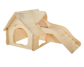 Resch Nagervilla 28 Kleintierhaus aus naturbelassenem Massivholz für Meerschweinchen Degu Ratten und Kaninchen – Bild 1 von 3