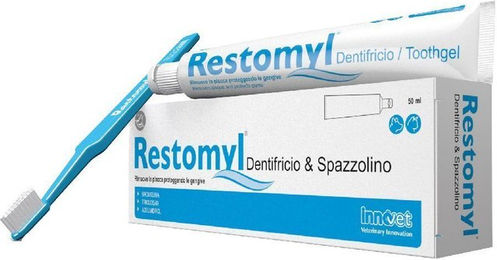 Restomyl Zahnpflege Set mit Zahnpasta und Extrasoft Zahnbürste Blau – Bild 1 von 1