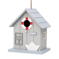 Produktbild von ReWu Vogelhaus Filono AHOI aus MDF-Holz im maritimen Shabby-Look zum Anhängen
