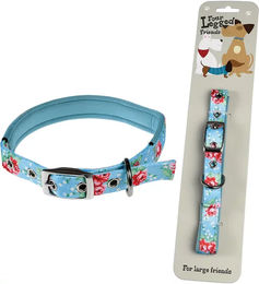 Rex London Hundehalsband für große Hunde aus Polyester in Blau oder Rosa Größe L – Bild 1 von 2