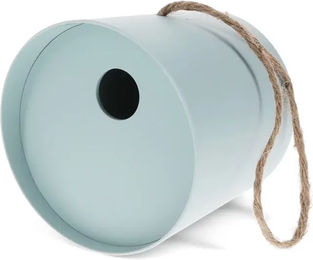 Produktbild von Rex London Rundes Bambus-Nistkästchen für Wildvögel in Blau und Natur
