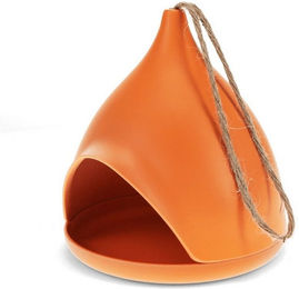 Rex London Vogelhaus Futterstation aus Bambus in Orange 17,5x19,5cm – Bild 1 von 2