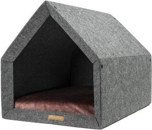 Rexproduct Hundebett aus Stoff Dunkelgrau Rot Größe L allergikerfreundlich – Bild 1 von 3