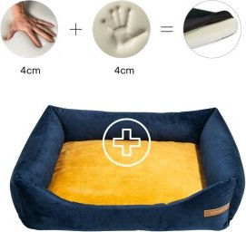 Rexproduct Otto Orthopädisches Hundebett Blau Gelb Größe L – Bild 1 von 3