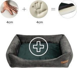 Rexproduct Otto Orthopädisches Hundebett Graphit Dunkelgrün Größe M – Bild 1 von 3