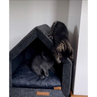 Produktbild von Rexproduct PetHome Hundebett aus Stoff Dunkelgrau Graphit Natur Größe L