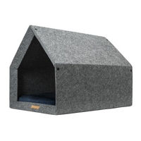 Produktbild von Rexproduct PetHome Hundebett aus Stoff in Grau und Navy Grösse L allergikerfreundlich
